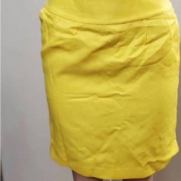 Merona Tailored Pencil Skirt Yellow Pockets Lined Slit Zip Women's Sz 8 Office - Picture 3 of 9